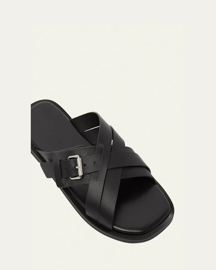Men's Emircross Crisscross Leather Slide Sandals - Image 3