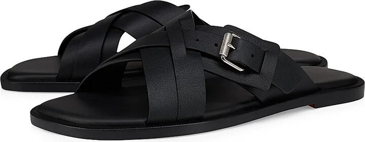 Men's Emircross Leather Mules - Black - Size 6 - Image 2