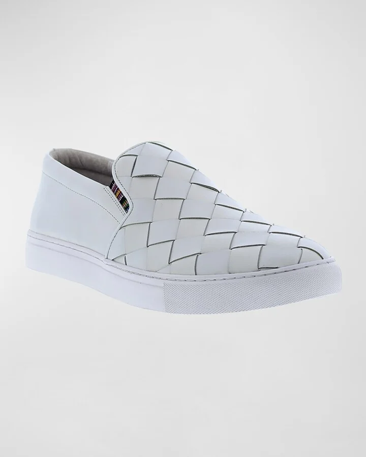 Men's Erosion Woven Leather Low-Top Sneakers - Image 2