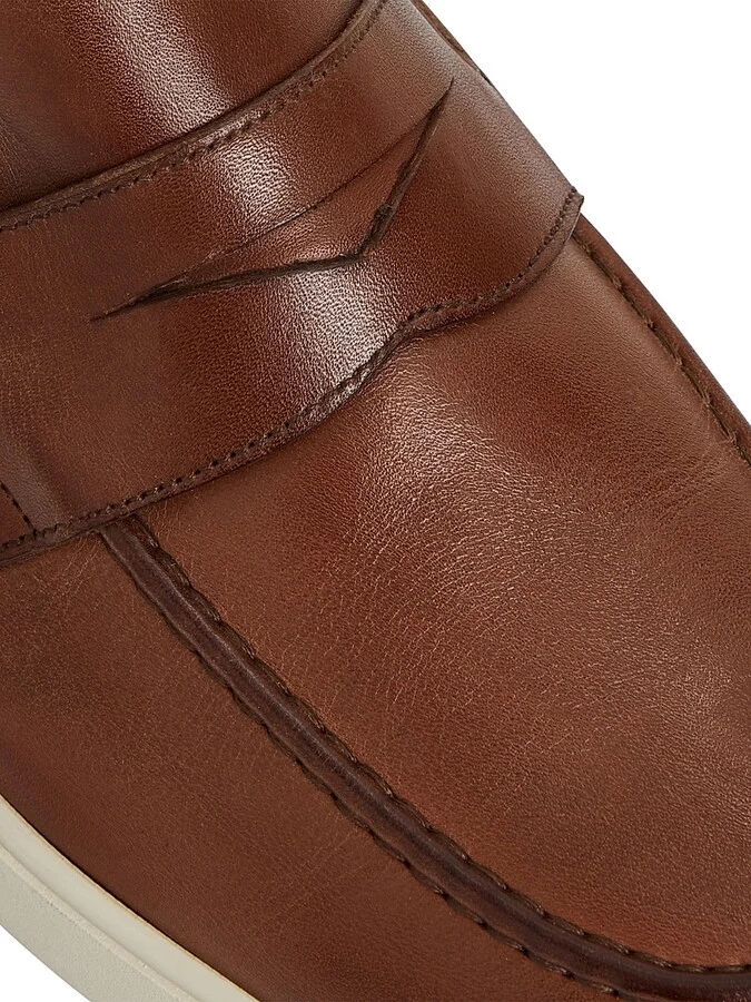 Men's Ettore Leather Penny Loafers - Cognac - Size 8.5 - Image 6