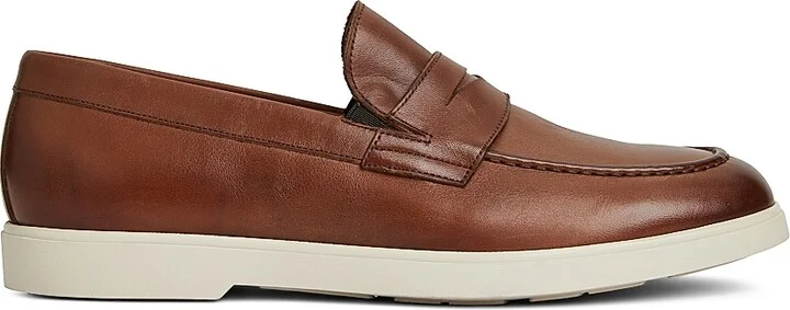 Men's Ettore Leather Penny Loafers - Cognac - Size 8.5