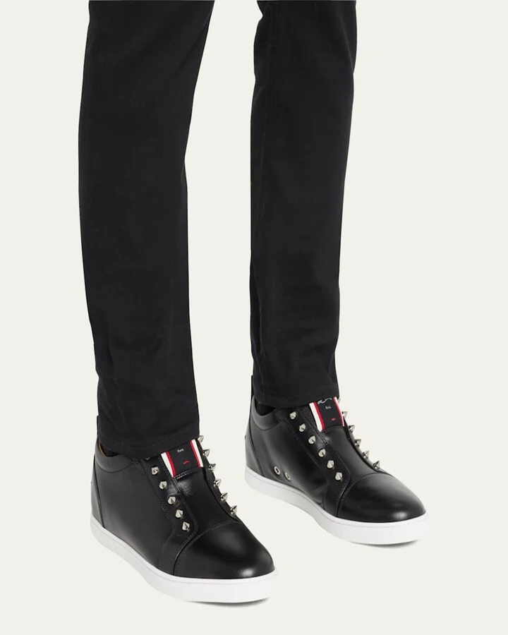 Men's F.A.V. Fique A Vontade Spiked Leather Slip-On Sneakers - Image 4