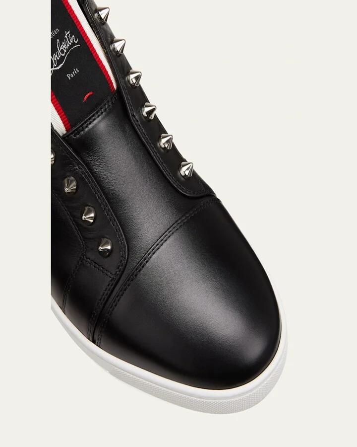 Men's F.A.V. Fique A Vontade Spiked Leather Slip-On Sneakers - Image 5