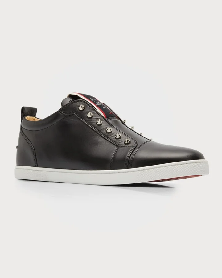 Men's F.A.V. Fique A Vontade Spiked Leather Slip-On Sneakers - Image 10