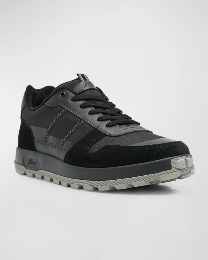 Men's Fabric and Suede Low-Top Sneakers - Image 6