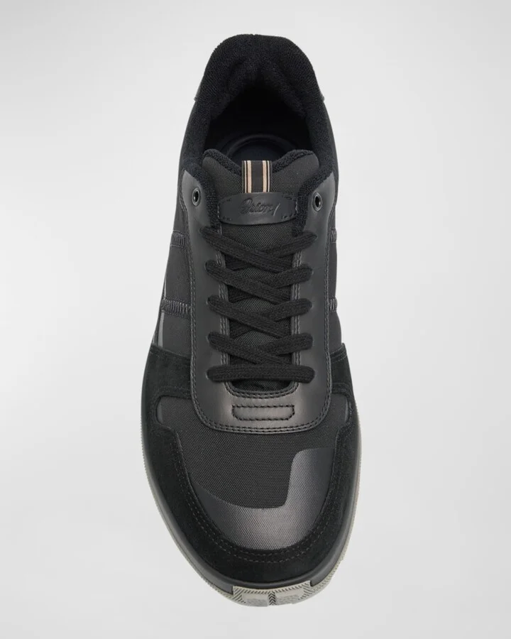 Men's Fabric and Suede Low-Top Sneakers - Image 7
