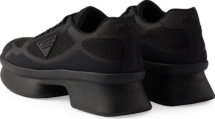 Men's Fabric Laced Sneakers - Black - Size 5 - Image 3