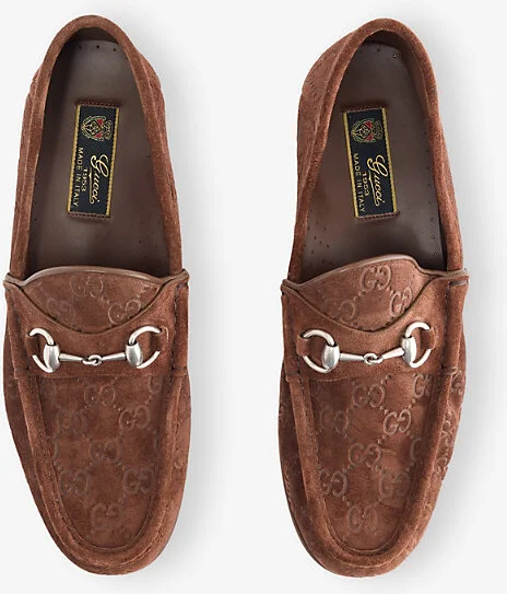 Mens Fancy Brown Horsebit 1953 Suede Moccasins Eur 45 / 11 Uk Men - Image 2