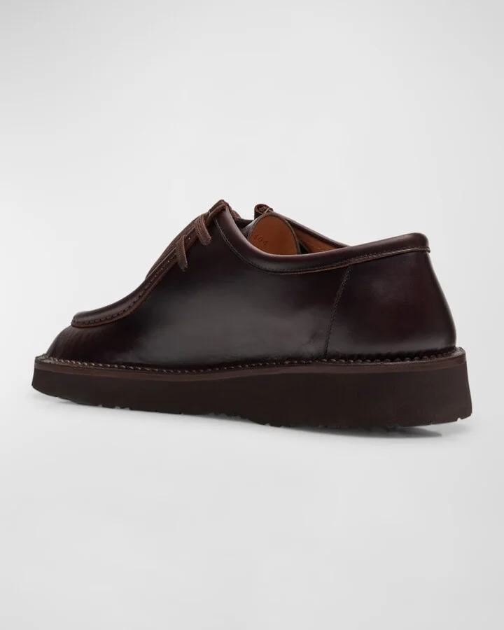 Men's Faro Moc-Toe Leather Derby Shoes - Image 2
