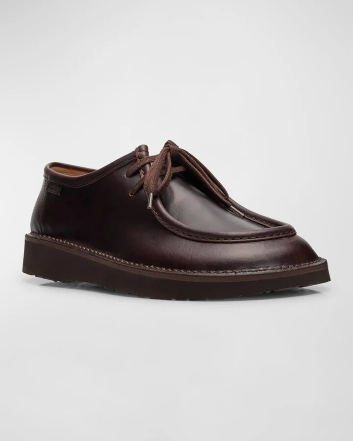 Men's Faro Moc-Toe Leather Derby Shoes - Image 3