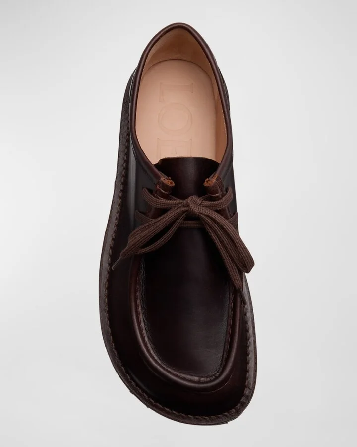 Men's Faro Moc-Toe Leather Derby Shoes - Image 4