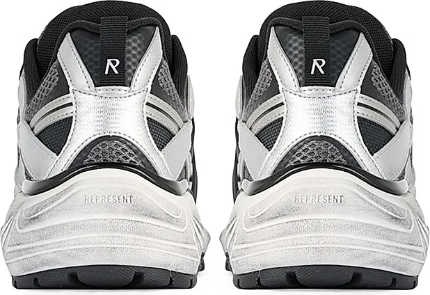 Men's Fashion Runner Lace-Up Sneakers - Silver Black - Size 8 - Image 3