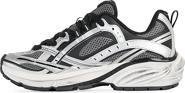 Men's Fashion Runner Lace-Up Sneakers - Silver Black - Size 8 - Image 4