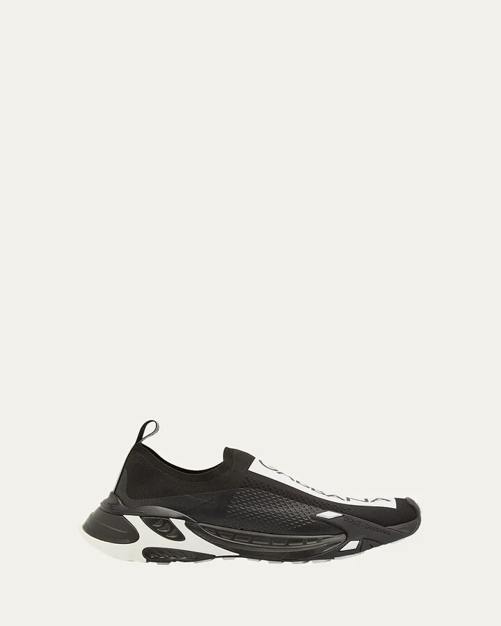 Men's Fast Logo-Stripe Sock Sneakers