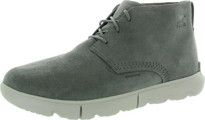 Mens Faux Fur Lined Leather Chukka Boots