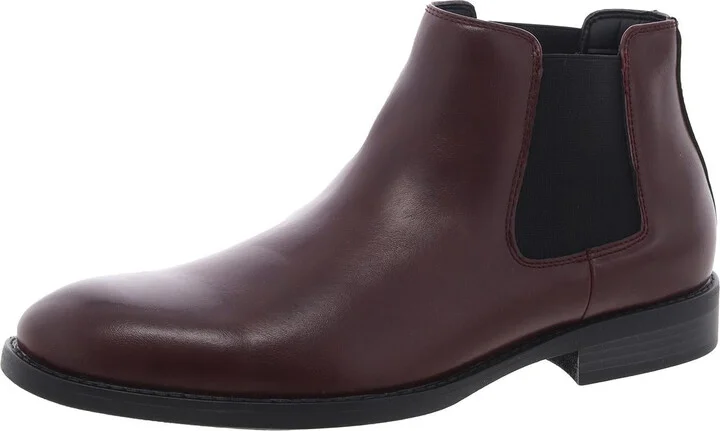 Mens Faux Leather Chelsea Boots