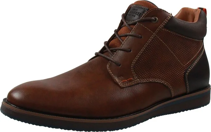 Mens Faux Leather Comfort Insole Ankle Boots
