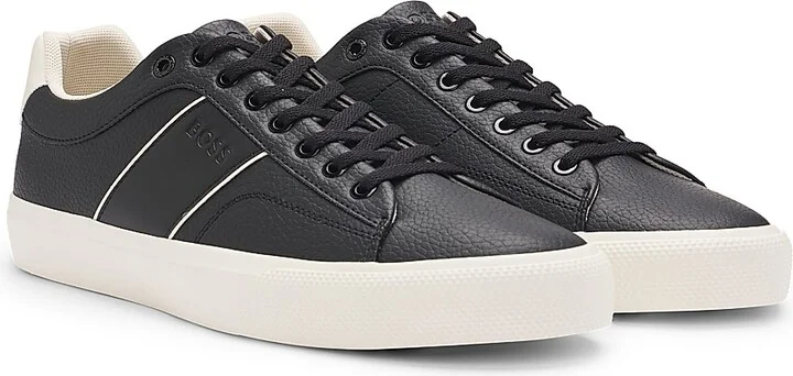 Men's Faux-Leather Trainer Sneakers - Blue - Size 8 - Image 6