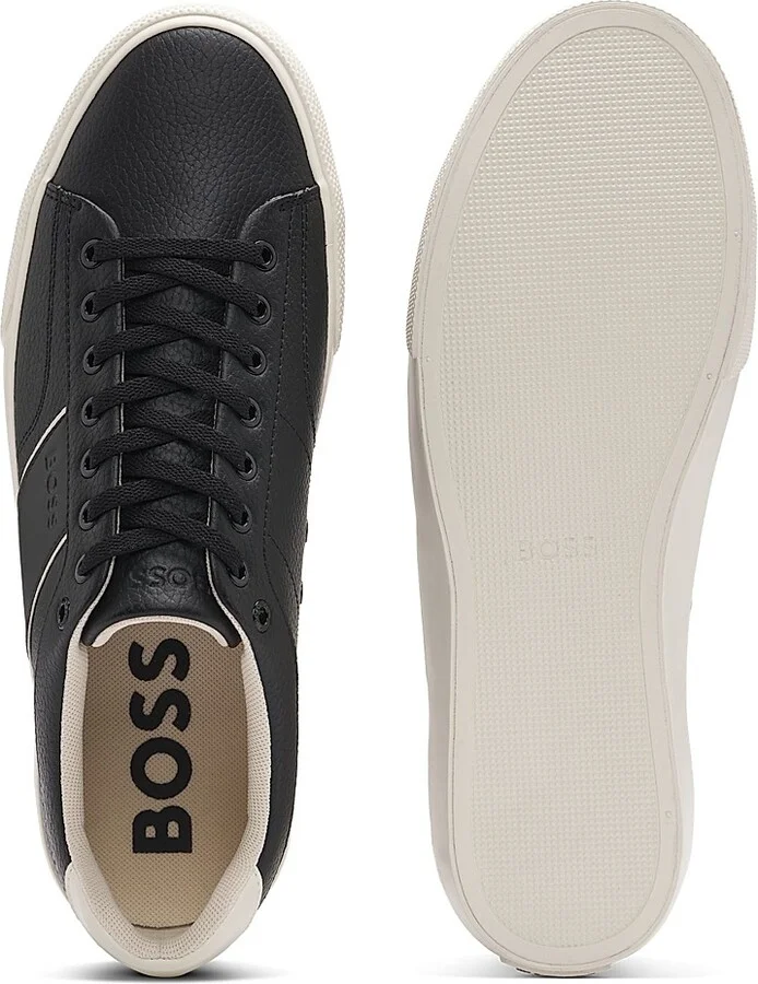 Men's Faux-Leather Trainer Sneakers - Blue - Size 8 - Image 8
