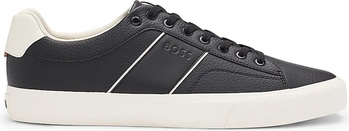 Men's Faux-Leather Trainer Sneakers - Blue - Size 8 - Image 10