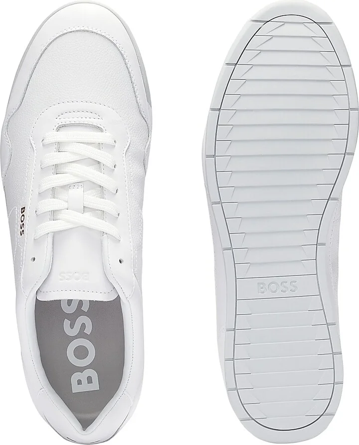 Men's Faux-Leather Trainer Sneakers - White - Size 7 - Image 4