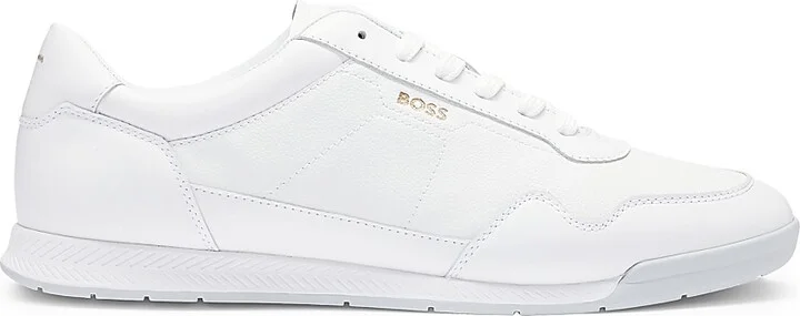 Men's Faux-Leather Trainer Sneakers - White - Size 7