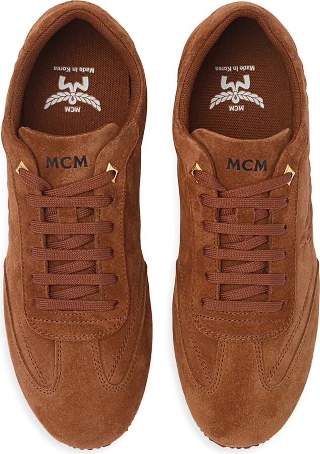 Men's Federlite Suede Low-Top Sneakers - Cognac - Size 8 - Image 4
