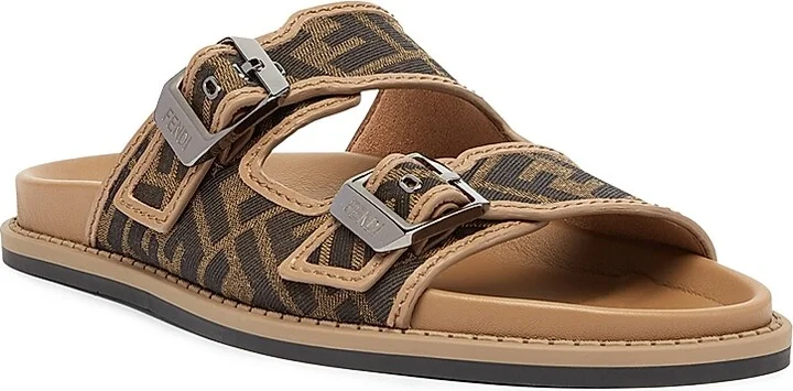 Men's Fendi Feel Logo Sandals - Nero Sand - Size 12 - Image 2