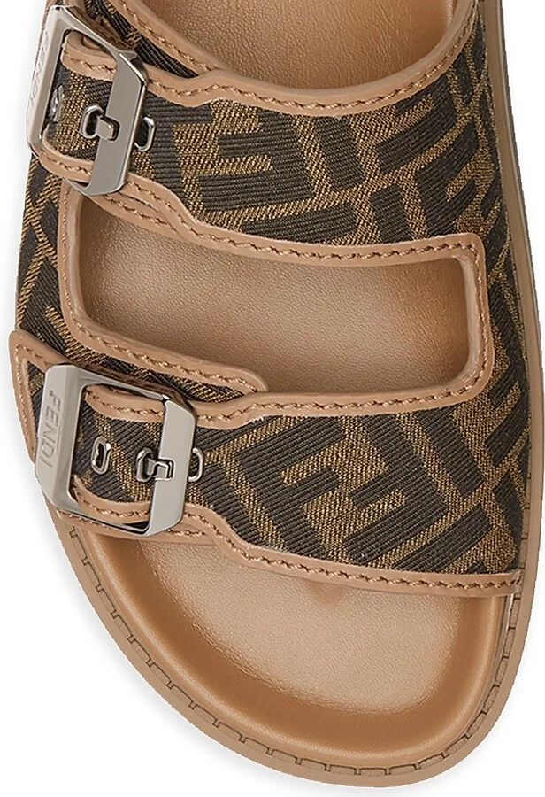 Men's Fendi Feel Logo Sandals - Nero Sand - Size 12 - Image 4
