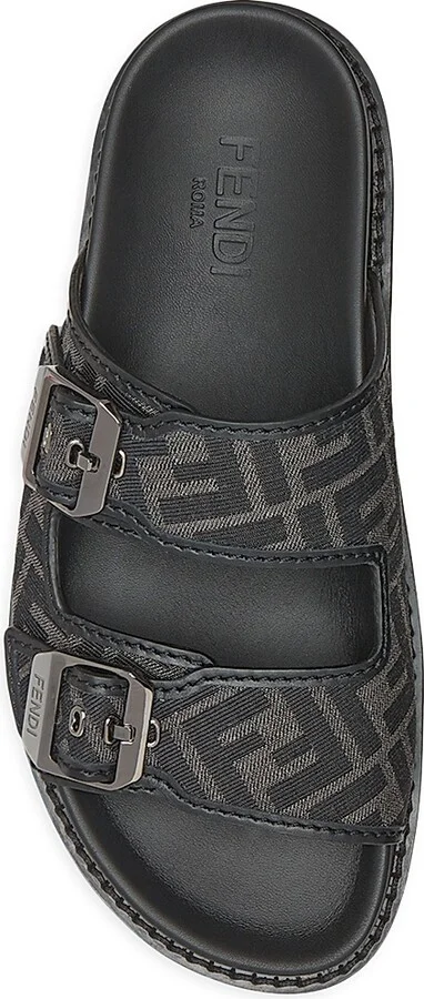 Men's Fendi Feel Logo Sandals - Nero Sand - Size 12 - Image 9