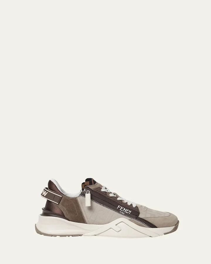 Men's Fendi Flow Nubuck Leather Low-Top Sneakers