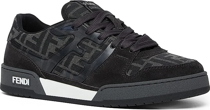 Men's Fendi Match Leather Sneakers - Nero Tabacco - Size 11 - Image 5