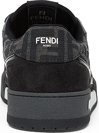 Men's Fendi Match Leather Sneakers - Nero Tabacco - Size 11 - Image 6