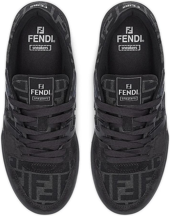 Men's Fendi Match Leather Sneakers - Nero Tabacco - Size 11 - Image 7