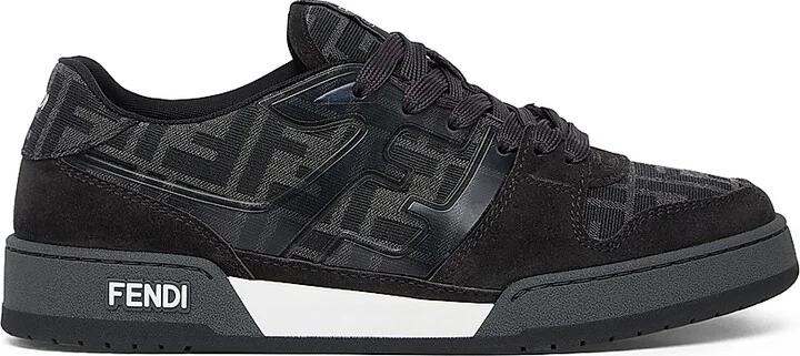 Men's Fendi Match Leather Sneakers - Nero Tabacco - Size 11 - Image 8