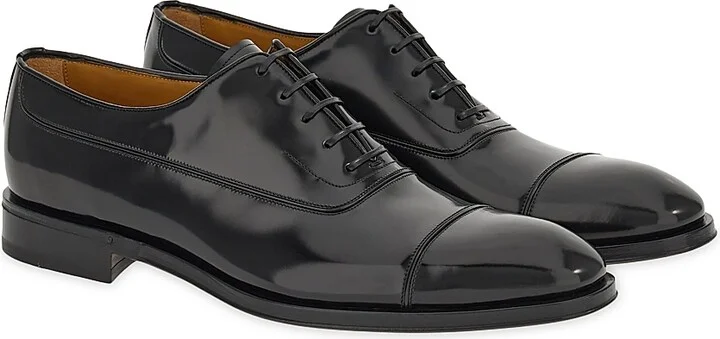 Men's Fermin Leather Lace-Up Shoes - Nero New Biscotto - Size 9 - Image 2
