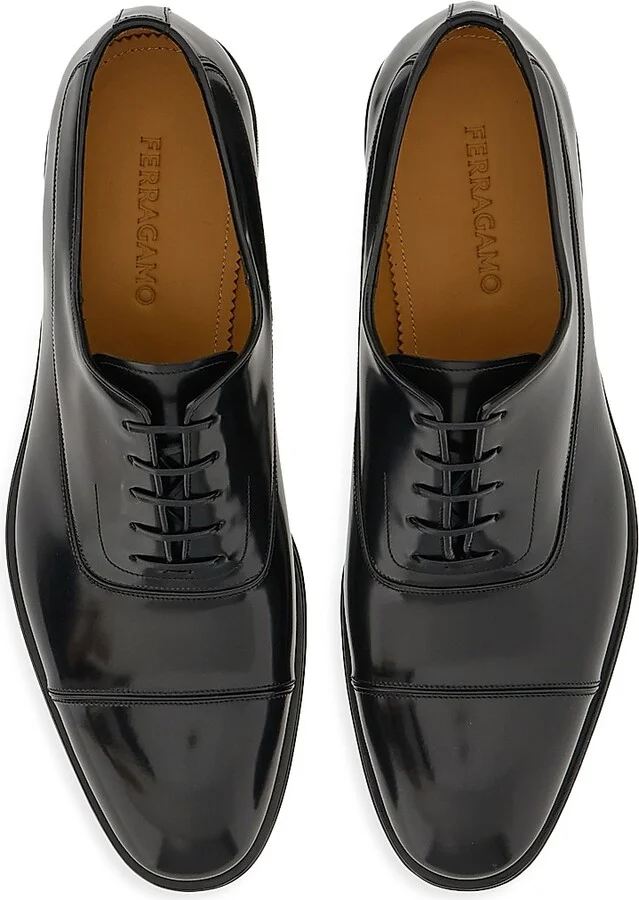 Men's Fermin Leather Lace-Up Shoes - Nero New Biscotto - Size 9 - Image 3
