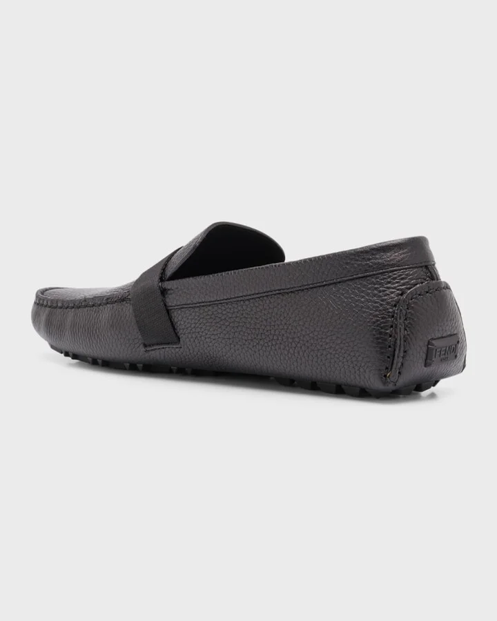 Men's FF-Buckle Leather Driving Shoes - Image 5