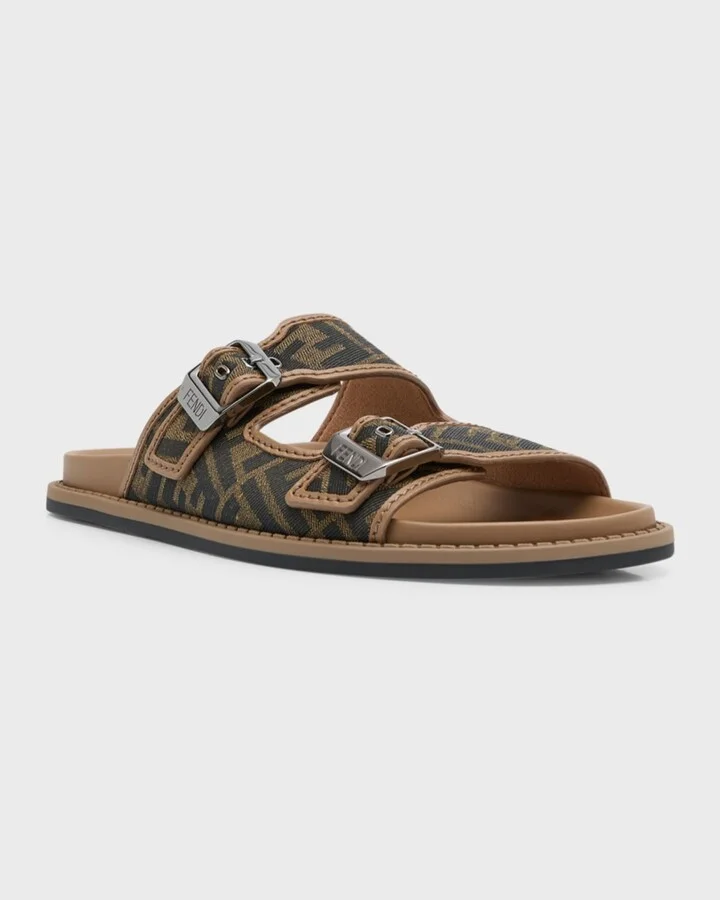 Men's FF Jacquard Slide Sandals - Image 4