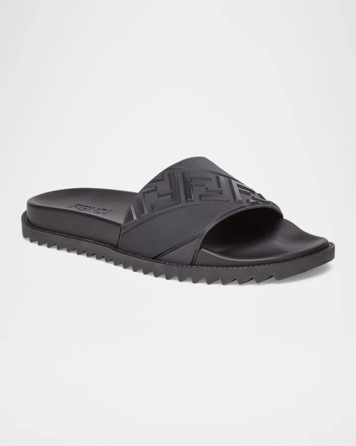 Men's FF Logo Slide Sandals - Image 3