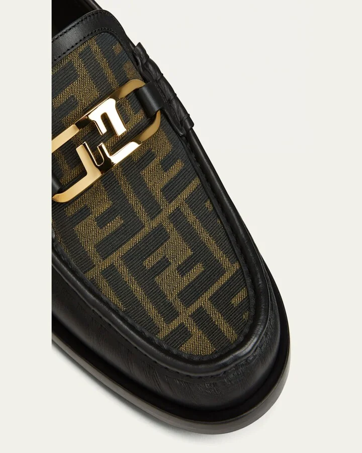 Men's FF O'Lock Leather Loafers - Image 3