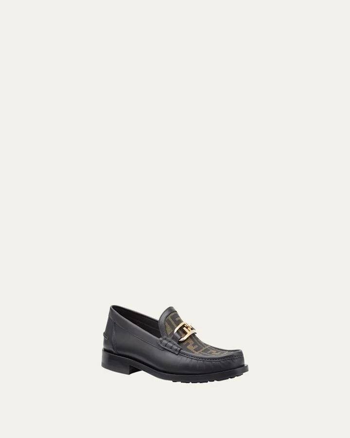 Men's FF O'Lock Leather Loafers - Image 4