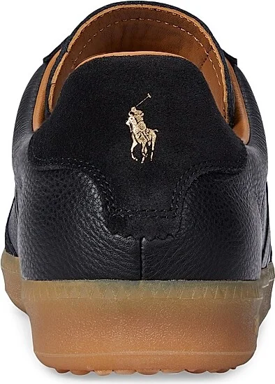 Men's Field Court 100 Leather-Suede Low-Top Sneakers - Black - Size 10 - Image 3