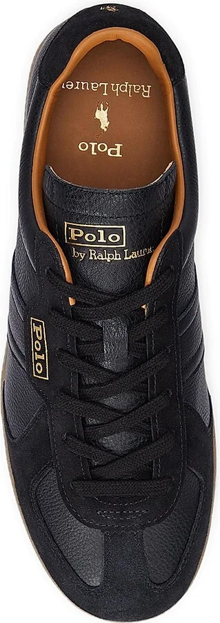 Men's Field Court 100 Leather-Suede Low-Top Sneakers - Black - Size 10 - Image 4