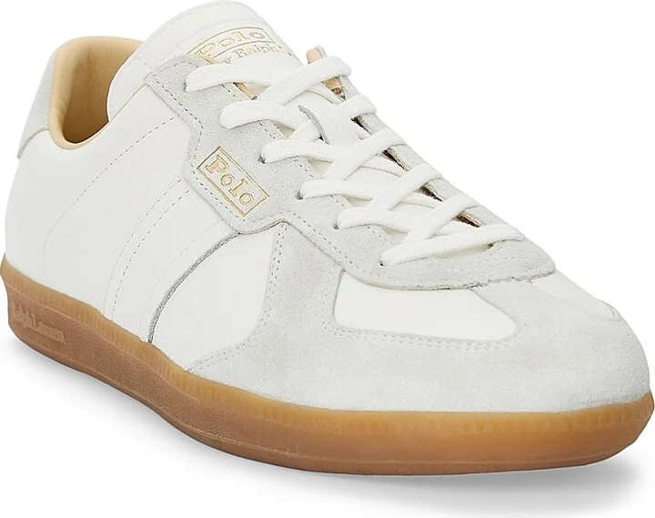 Men's Field Court 100 Leather-Suede Low-Top Sneakers - Deckwash White Bianco - Size 10 - Image 2