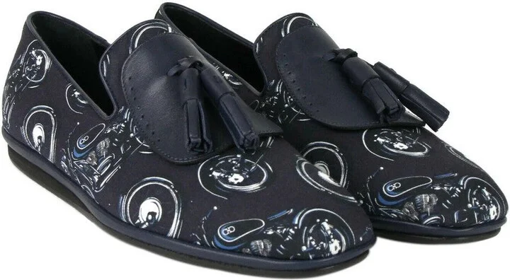 Men's Finnegan Deep Blue Fabric Tassel Loafer - Image 4