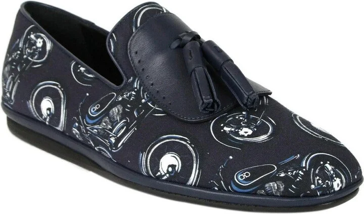 Men's Finnegan Deep Blue Fabric Tassel Loafer