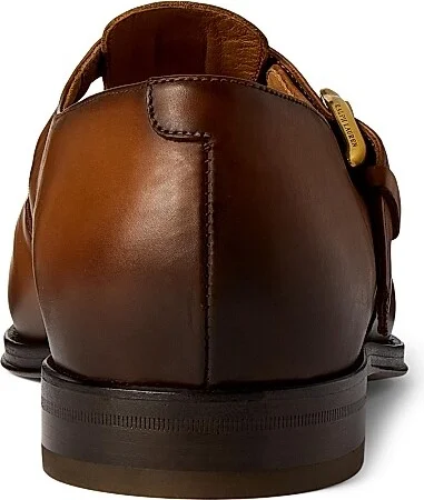 Men's Fisherman Burnished Leather Sandals - Cognac - Size 10 - Image 3