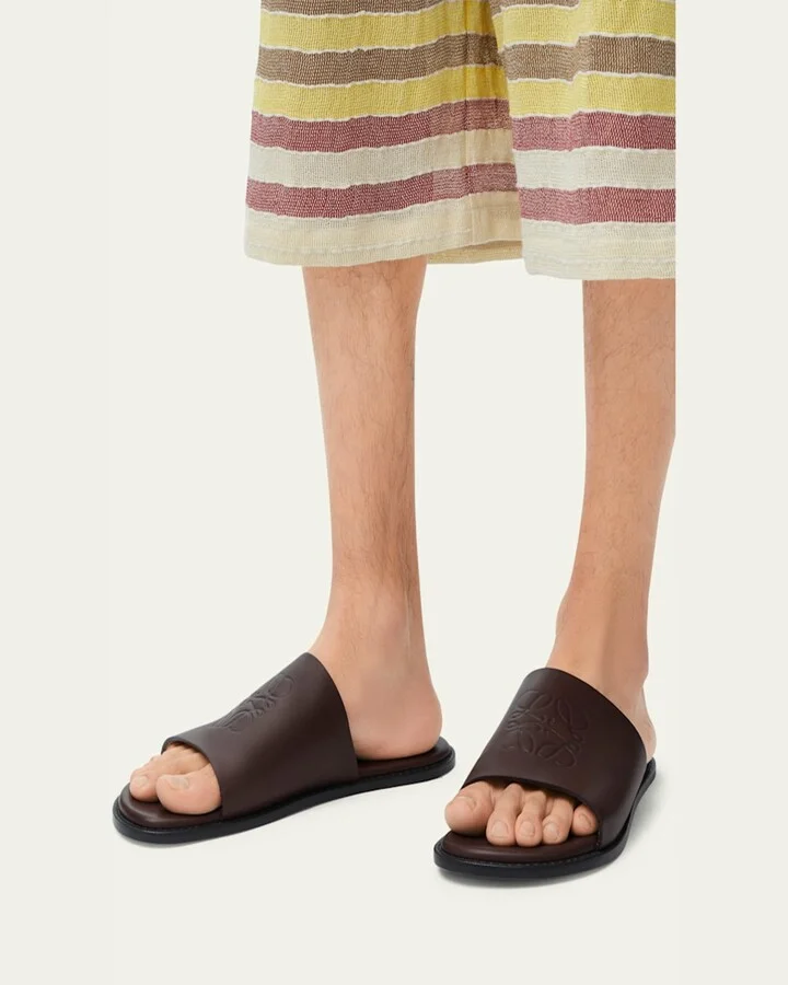Men's Flex Anagram Soft Calfskin Slide Sandals - Image 3