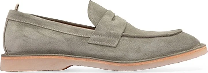 Men's Flexus Suede Penny Loafers - Smoked Green - Size 7.5